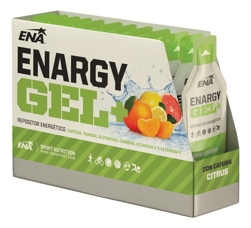 Ena Enargy Gel + Cafeina Caja X 12 Un. - Sabor Citrus