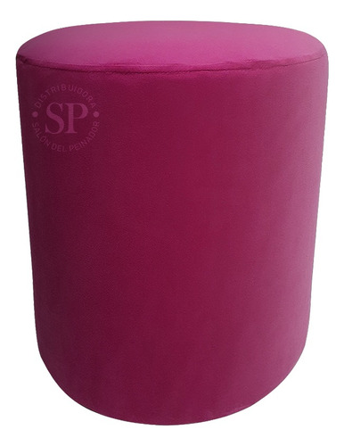 Puff Alto Banqueta Taburete De Lino Pana Nordico Moderno Color Fucsia