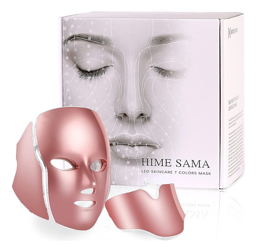 Hime Sama Máscara Facial Led, Máscara De Luz De 7 Colores.