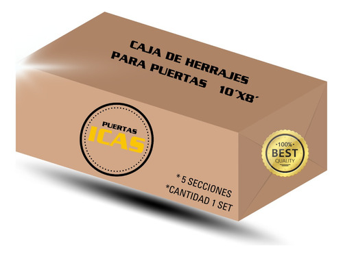 Caja De Herrajes Puertas Icas Ascendetes 10´x8´ 5 Secciones 