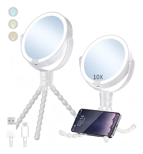 Espejo De Maquillaje De Viaje Con Trípode Con Luces Espejo D