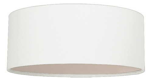 Luminária Plafon Redondo Cúpula Em Tecido 40x15 Cor Branco 110v/220v