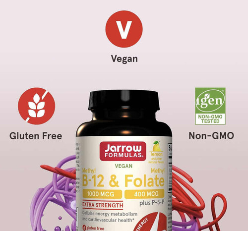 Vitamina B12 Methyl + Metilfolato P5p 100 Capsulas Eg B60 Limón