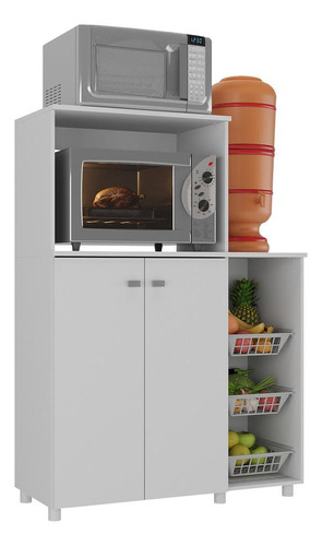 Balcão Multimóveis Para Forno E Microondas Fg2531 Branco Cor Branco Premium