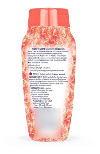 Jabón Liquido Íntimo Benzal Flor De Durazno 355ml 3 Pack