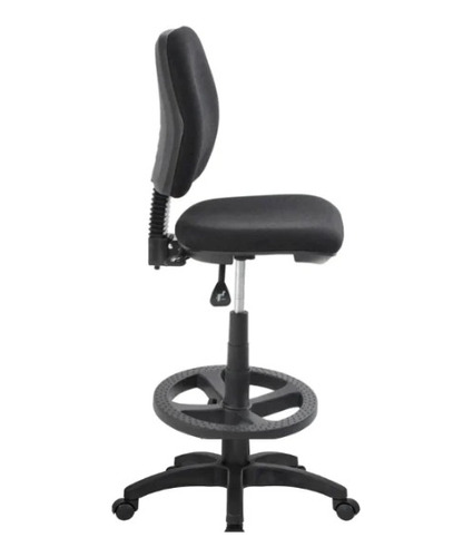 Silla Oficina Cajero Baru Ajustable En Altura Tapizada Negra