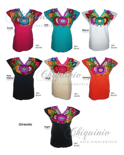 Lote 30 Blusas Bordadas Artesanales Tallas Ch, M, G Y Eg