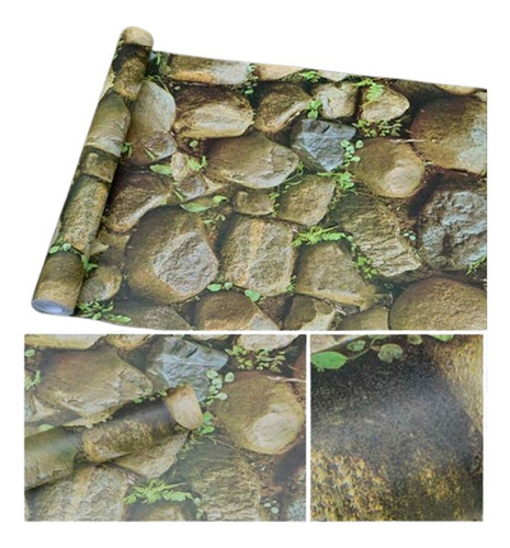 Papel Vinilo Tapiz Adhesivo Piedra Natural De 10 M X 45 Cm