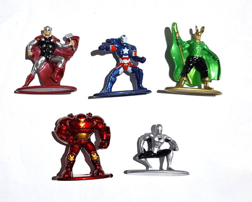 5 Metalfigs Marvel Hulkbuster Iron Spider Man Figuras Nano