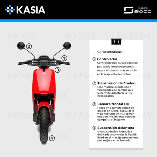 Moto Electrica Supersoco Cux Original 2788w 30ah Kasia
