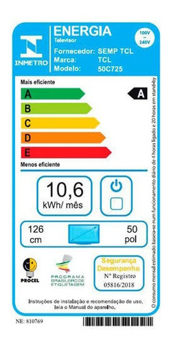 Imagem 5 de 9 de Smart Tv Tcl Qled Ultra Hd 4k 50 Android Tv - 50c725