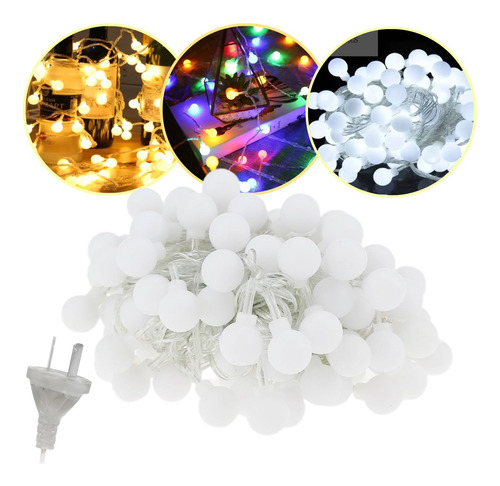 Luces Bolitas 28 Led Guirnalda Multicolor 5m A Enchufe