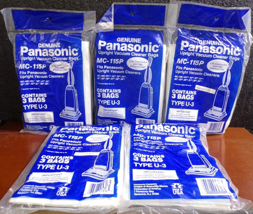 Panasonic Upright Vacuum Cleaner Bags 3 Pack Mc-115p Typ Ddc