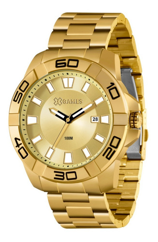 Relógio X-games Masculino Xmgs1031 Dourado Aço Grande