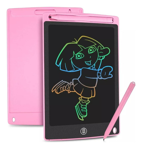 Pizarra mágica para niños, pantalla LCD, escritura, dibujo, color rosa