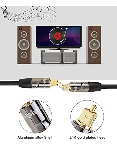 Cable De Audio Óptico Alpluto (20 Pies) De Fibra Óptica Digi