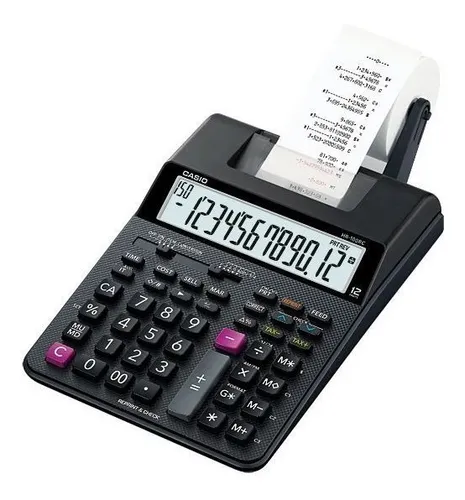 comprar Calculadora Bobina Casio Hr-100rc-bk Preta Adaptador Bivolt