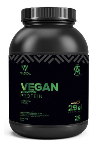 Suplemento En Polvo Yaoca Proteina Vegana + Creatina 1 Kg Sabor Vainilla