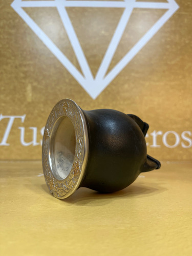Mate Camionero Porongo Con Boquilla En Plata Y Oro. Tuset.