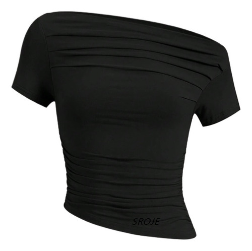 Camiseta Mujer Hombros Descubiertos Top Corto