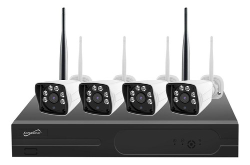 Sistema De Cámara De Seguridad Inalámbrica Con 4x Fhd Indoor