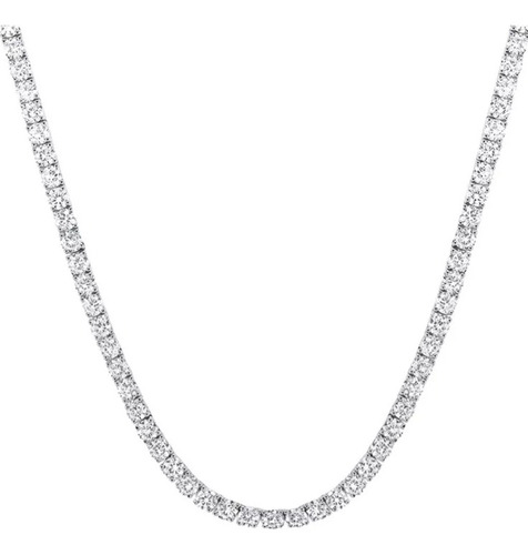 Gargantilha Choker Riviera Cristal Prata 925 Antialérgico 