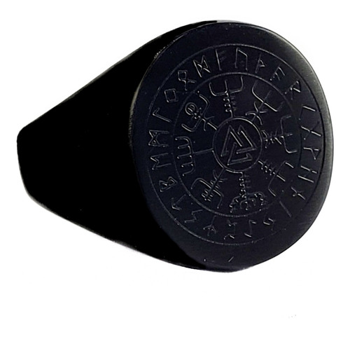 Anillo Vegvisir Totem Acero Inoxidable Brújula Nórdica G