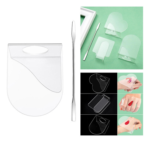 6 Paleta De Maquiagem Acrílica Espátula Com Espátula