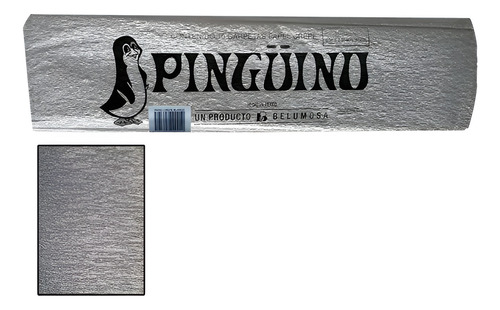Papel Crepe A Perlado Y Metalico Pinguino 2m X 45cm Plata Metalico