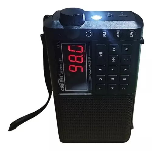 Radio Am Fm Portatil Solar Recargable Bluetooth Linterna Usb