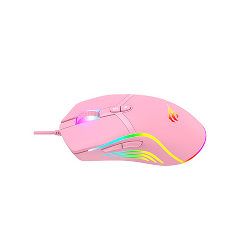 Imagem 1 de 5 de Mouse Gamer Havit - Gamenote - Ms1026 Rgb 6.400 Dpi 7 Botões Rosa Quartz