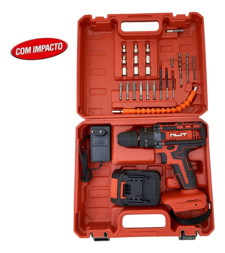 Parafusadeira Furadeira C/ Impacto A Bateria 20v Com Kit