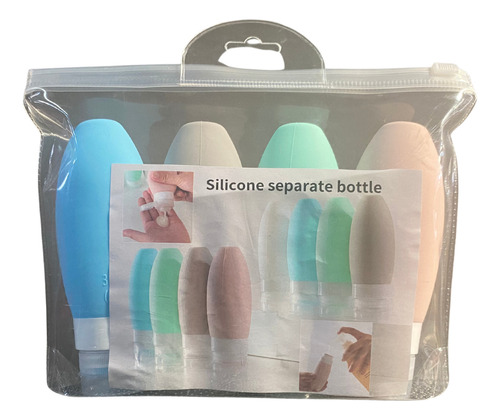 Pack 4 Botellas De Viaje De Silicona Dispensador 90 Ml