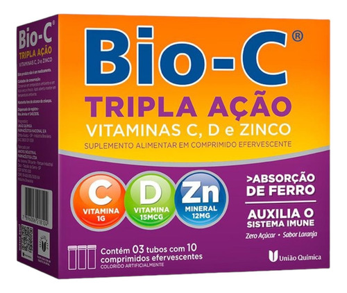Bio-c Tripla Ação Efervescente C/30 Comprimidos