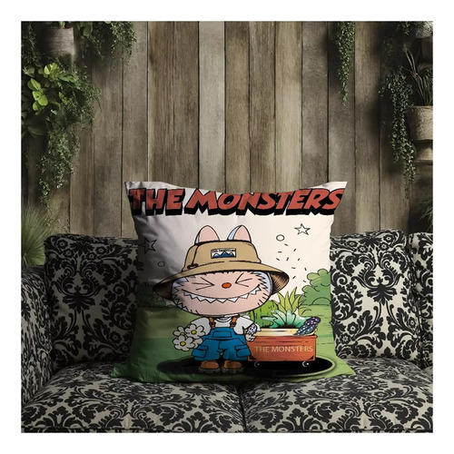 Funda De Cojín Almohada Diseño Labubu 40x40 Cm Genérica
