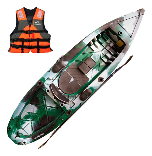 Kayak Caiaker Robalo 1 Plaza Resistente Estable Aventureros Color Selva