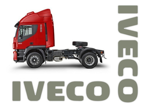 Par De Emblemas Iveco Stralis 2010 Adesivo Resinado Lateral