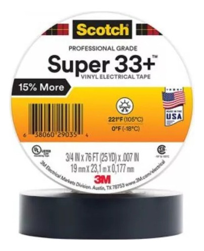 Teipe 33 Scotch 3m De Vinilo 19mm X 20mts