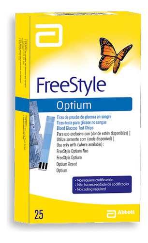 Tiras Free Style Optium Glucómetro X 25 Und