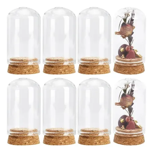 Kit ‌40 ‌Mini ‌Pote Vidro ‌Tampa Rolha Frasco Potinho Cúpula 30ml