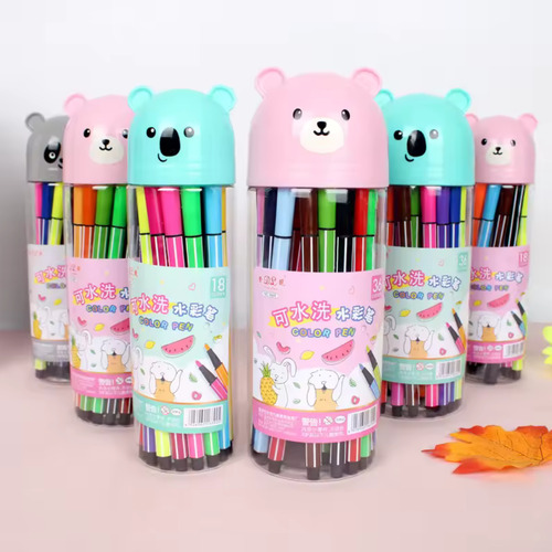Canetinha 12 Cores Com Estojo Personalizado Bichinhos Fofos