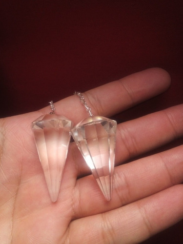 2 Pendulo De Cristal Radiestesia Quartzo Transparente Reiki