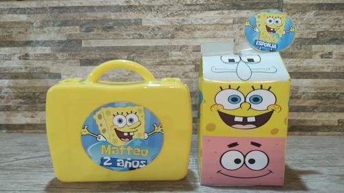 10 Cajitas Milk Box De Bob Esponja Mas 10 Valijitas