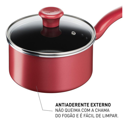 Panela Com Indução Tefal So Chef 18cm Vermelha