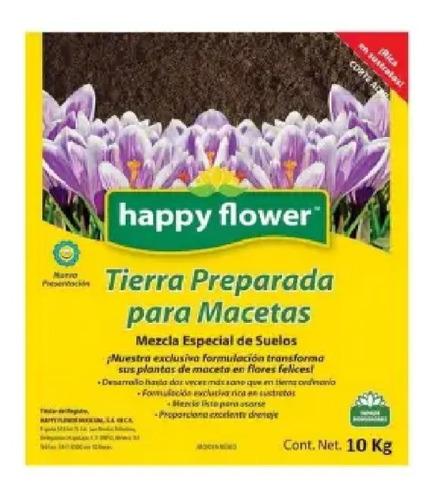 Tierra Preparada Happy Flower Para Macetas 10 Kg Msi
