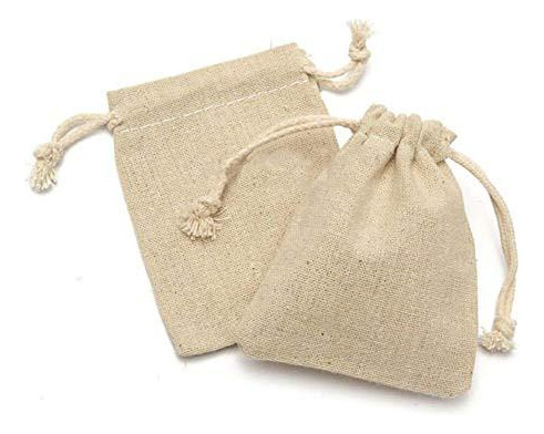 50 Bolsas De Regalo De Arpillera Natural