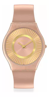 Reloj Swatch Tawny Radiance De Silicona Beige Ss08c102