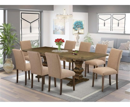 Juego De Mesa Moderno 9 Piezas - Mesa Rectangular 8 Sillas