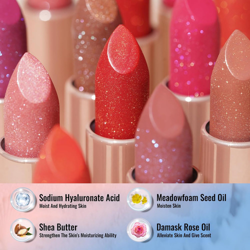 Oulac Lápiz Labial Rosa Hidratante Para Mujer, Bálsamo Labia