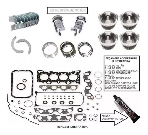 Kit Retifica Do Motor Toyota Empilhadeira 2.2 8v Bloco 4y